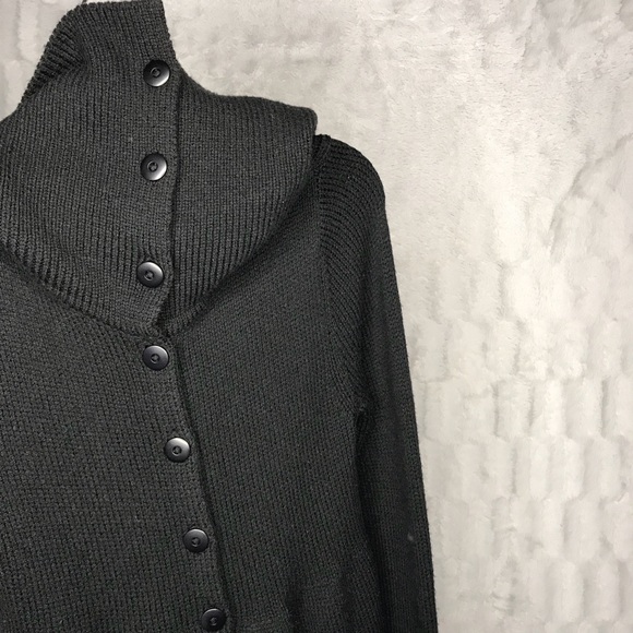 Vince Sweaters - VINCE Black Long Sleeve Cowl Neck Button Sweater